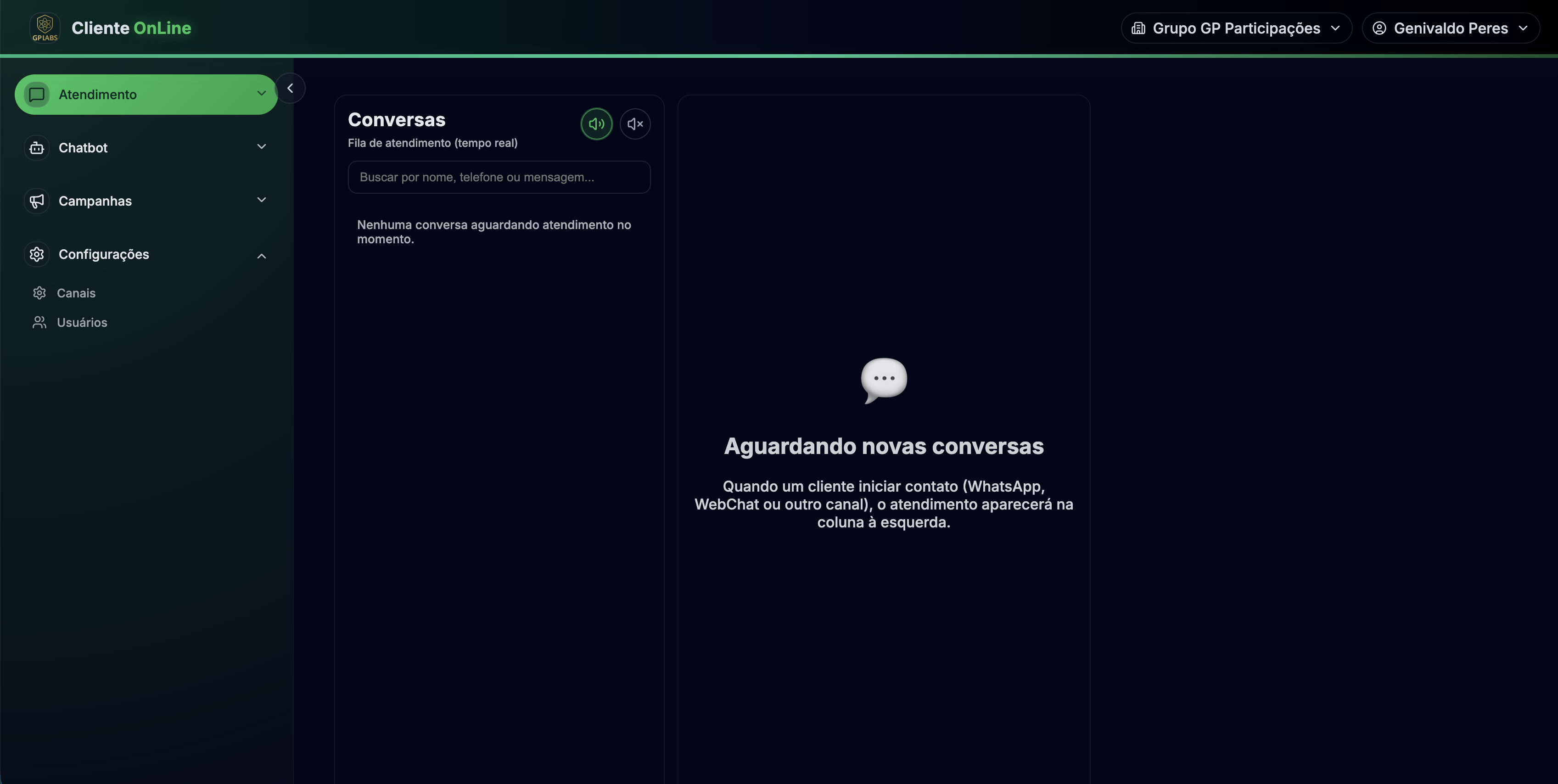 Cliente Online — Fila de atendimento
